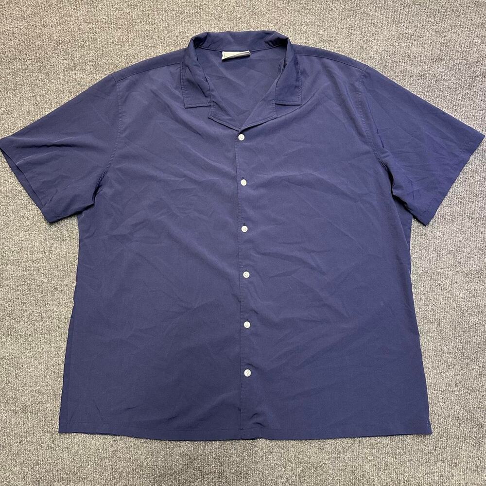 Nashie Men’s Navy Blue Swim Shirt Camp Collar Sun Protect Button Up XXXL
